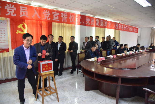 公司召開新黨員入黨宣誓儀式、黨員發(fā)展對象、入黨積極分子“雙推”會議